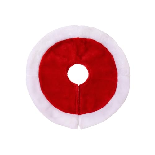 Small Christmas Tree Skirt, Red Plush Tree Skirt for Mini Christmas Tree