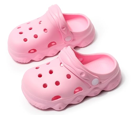 Image of INMINPIN Kids Cute Clogs Cartoon Garden Shoes Boys Girls Slides Slippers Indoor Outdoor Children Water Shower Beach Pool Sandals