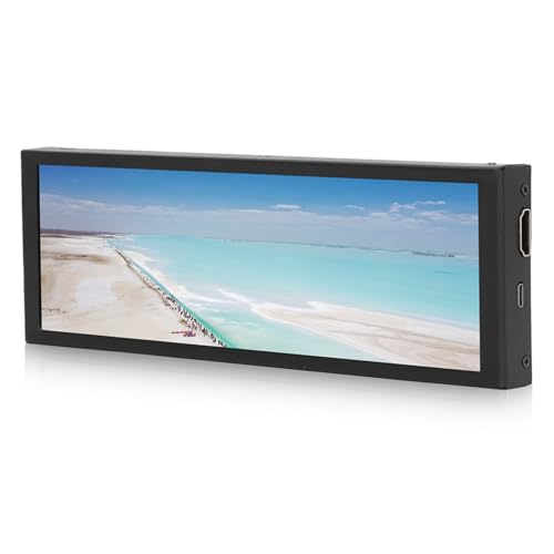 Image of Brrnoo Bar LCD Screen, Capacitive LCD Display, 60Hz 16.7M Display Color 5:16 900:1 Contrast Ratio DC 5V Stretched Bar LCD Screen (Capacitive Touchscreen)