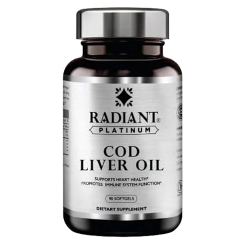 Radiant Platinum Cod Liver Oil | Supports Heart & Bone Health | Promotes Immune System Function | Boosts Immunity | 90 Softgel