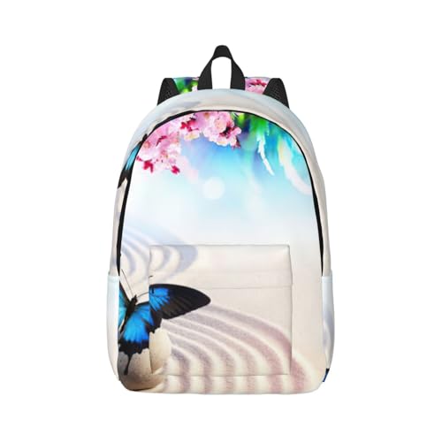Sac à dos d'infirmière EdWal pour ordinateur portable imprimé papillon zen pour femme