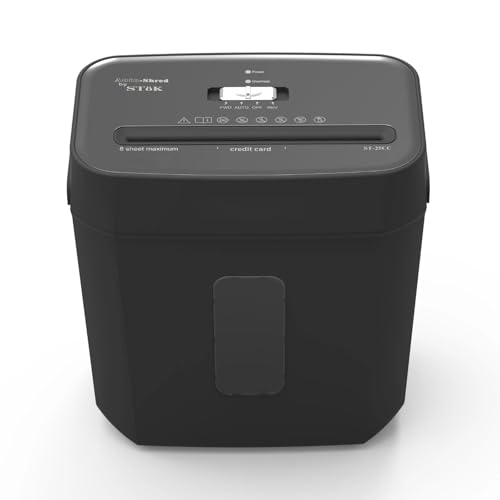 Image of SToK (ST-25CC) 8-Sheet Cross-Cut Paper Shredder for Home & Office, P-4 High Security Level, Quiet Credit Card Shredder with Jam Proof System, 15 Liter Bin Capacity (One Year Offsite Warranty)