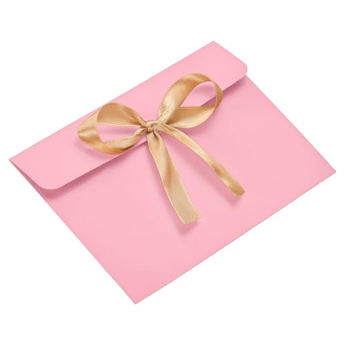 Enveloppe carte de voeux pour emballage cadeau de Noël et fête rose à nœud PATIKIL x20