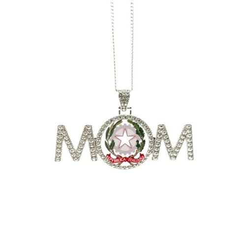 Collier emblème Union européenne M en argent pour la Fête des Mères