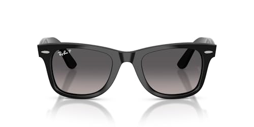 Ray-Ban RB4340 Wayfarer Ease Square Sunglasses, Black/Gradient Grey Polarized, 50 mm