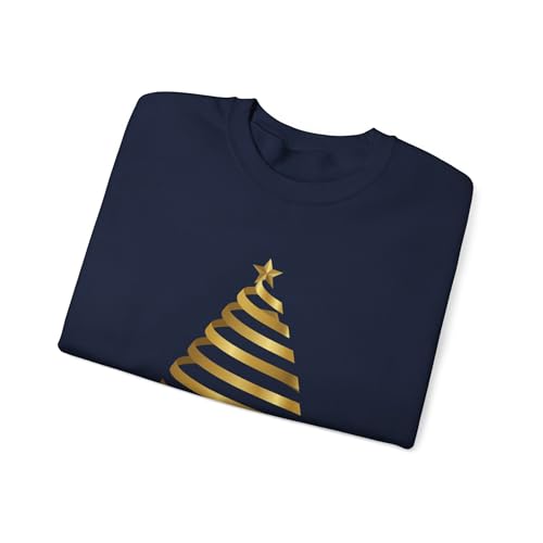 Pull de Noël arbre en spirale bleu marine, le cadeau idéal en taille L