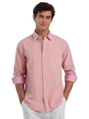 Image of FYLTR Men's Oxford Button Down Full Sleeve Shirt - 100% Cotton | Regular Fit | Summer Shirts for Men | Contrast Sleeve & Collar Detail | Desk to Dinner Shirt