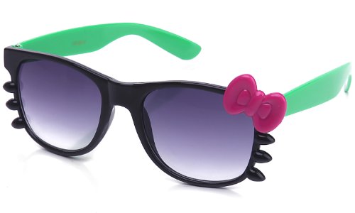 Kyra Women's High Fashion Two Tone Kitty Cat Bow Sunglasses