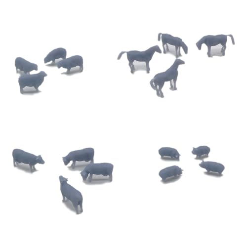 Paysage ferroviaire Z 1:220 animé de vaches et chevaux miniatures
