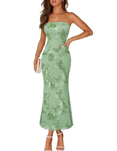Image of MEROKEETY Women's Summer Floral Wedding Guest Cocktail Maxi Dress