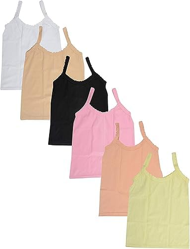 OK INTERPRISES Women's Regular Fit Cotton Camisole Slip Pack of 6 Mix-picture-42