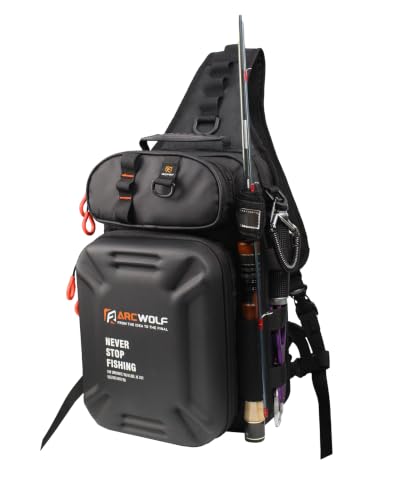 ARCWOLF タックルバッグ フィッシングバッグ 大容量 撥水 多機能 ロッドホルダー 釣り 道具 収納 ランガンバッグ アウトドア