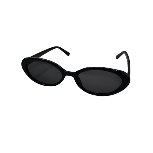 VIGUEUR Retro Oval Sunglasses for Women, Black Small Shade UV400 Protection2