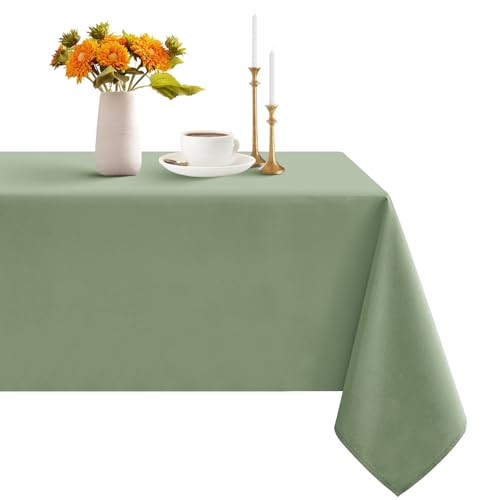 Romanstile Green Table Cloth Wipe Clean Rectangular 140x200 cm Wipeable water resistant Tablecloth Dining Table Cover for Kitchen Outdoor Garden Table decorations for Sommer Spring 55x78 inch