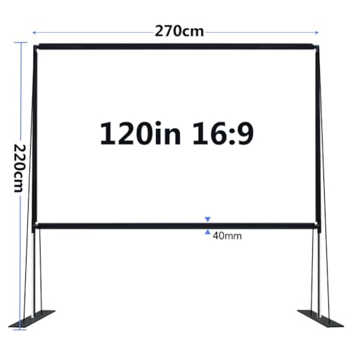 Pantalla portátil para proyector 120 in con soporte 16:9 miniatura 4