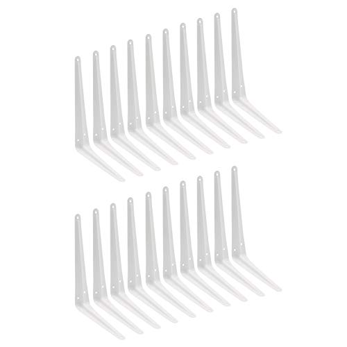 EAI London Shelf Brackets | White 250x200mm / 10x8 Inch Shelving Support Bracket | Pack of 20