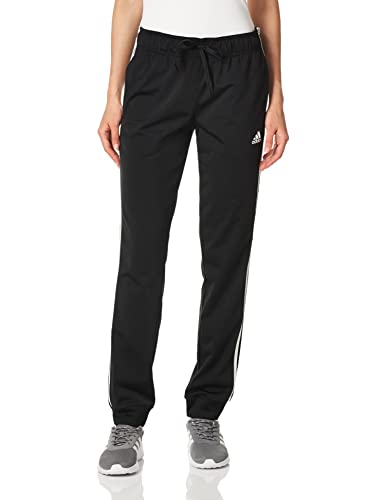 adidas Women's Essentials Warm-Up Slim Tapered 3-Stripes Tracksuit Bottoms, Black, Large