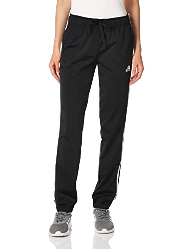 adidas Women's Essentials Warm-Up Slim Tapered 3-Stripes Tracksuit Bottoms, Black, Small