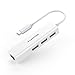 Produktbild lention USB C auf 3 USB Ports Hub + RJ45 Ethernet LAN Adapter kompatibel mit 2020-2016 MacBook Pro 13/15/16, Neues Mac Air, MacBook 12, Surface Pro 7/Book 2/Go, Chromebook, Mehr (Weiß)
