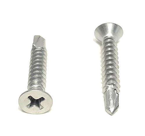 Tornillos TEK 8x1 acero inoxidable Phillips cabeza plana 100 uds miniatura 1