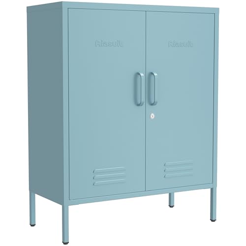 Aiasuit Multipurpose Metal Storage Cabinet 2 Adjustable Partitions Thickened Sheet