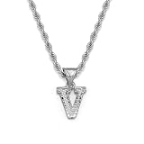 A-Z Letters Collares para mujeres y hombres, chapado en oro, con inicial, cadena de cuerda con colgante inglés, joyería alfabeto africano, 19.6 Inches, Metal, Sin piedra preciosa