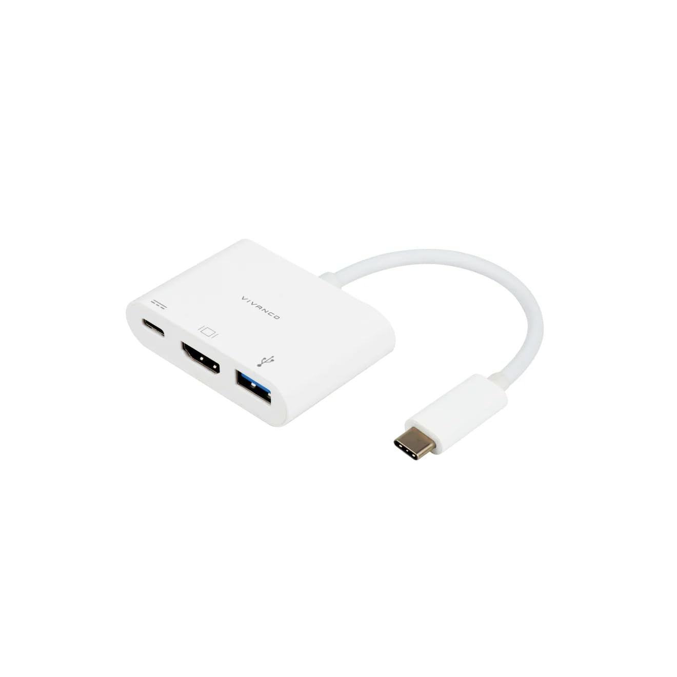 Vivanco 34293 Nodo USB-Hub (USB 3.0 3.1 Gen 1) typ C, USB 3.1 3.1 3.1 3.1 Gen 1) typ C, 5000 Mbit/s, biały, Windows 10, Windows 7, Windows 8.1)