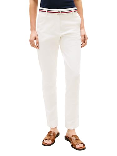 Image of Tommy Hilfiger Women's Twill Slim Chino Pants with Stretch Mid Rise Ankle Pants