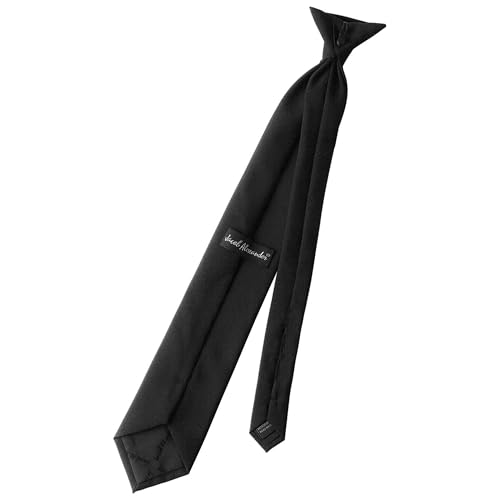 Image of Jacob Alexander Uniform Solid Clip-On Tie with Buttonholes