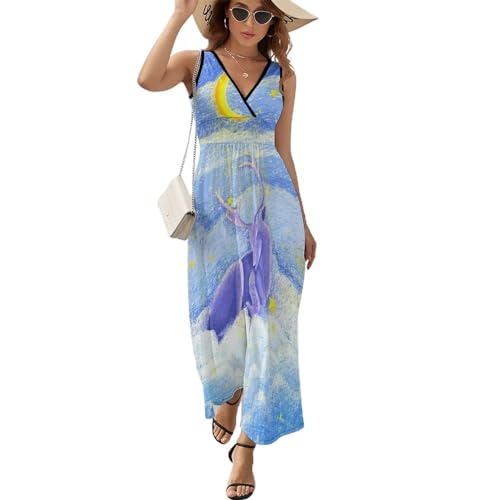 Robe longue d'été sans manches pour femme chic et décontractée