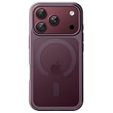 JETech Magnetic Matte Case for iPhone 18 Pro, Dark Cherry