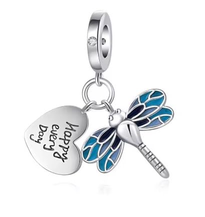 Abalorio de libélula azul plata 925 ideal para regalar y añadir a pulseras estilo Pandora