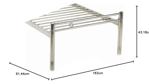 S. K. MODERN ART Pure Stainless Steel Bed Frame Without Mattress (3 X 6 Feet, Steel Design 1)
