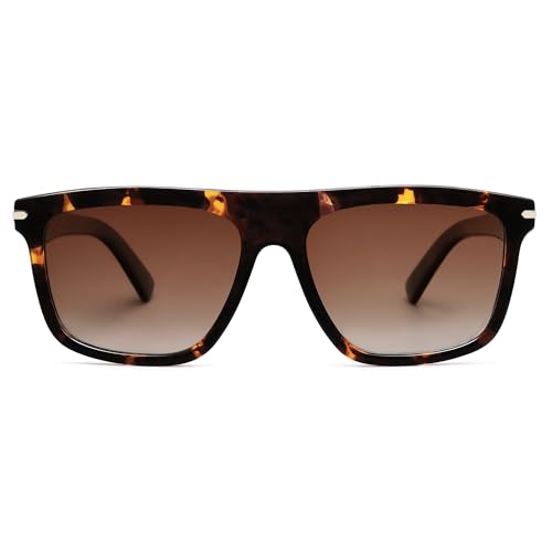 SOJOS Polarized Square Sunglasses TR90 Lightweight Unisex Women Men, Trendy Classic Design UV Protection2