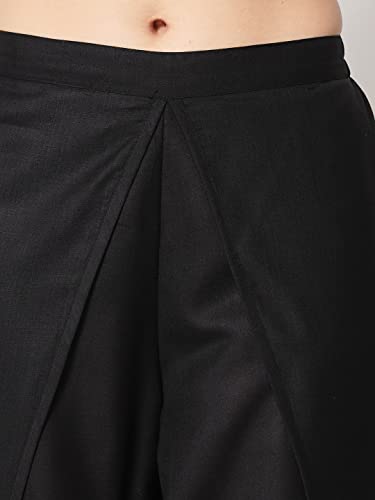 Image of 9rasa Women's Cotton Solid Harem Dhoti Pants for Casual FusionWear Workwear