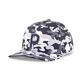 PUMA GOLF Men's Standard Camo Pattern P Hat, Navy Blazer-High Rise, One Size