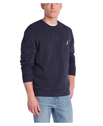 Nautica Men's Classic Fit Crewneck Fleece Pullover, Navy, Medium