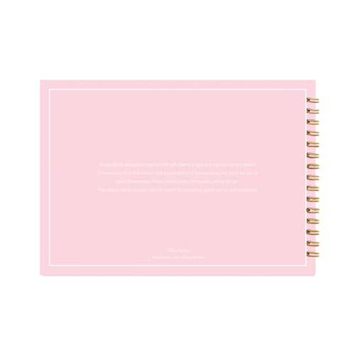 Image of Visitor Book - 8 x 12 Inches | Wire Bound Guest Register for Hotels, Offices, Exhibitions, Boutiques & Business Use | Medium Size Visitor Log Book for Reception & Front Desk (Pink)