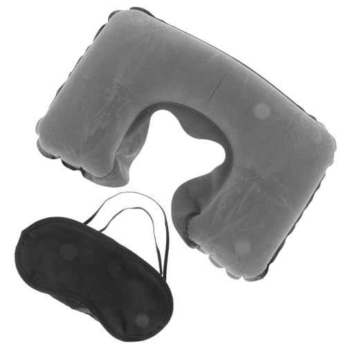 Almohada Inflable de Viaje U-Shaped Gris Compacta miniatura 1