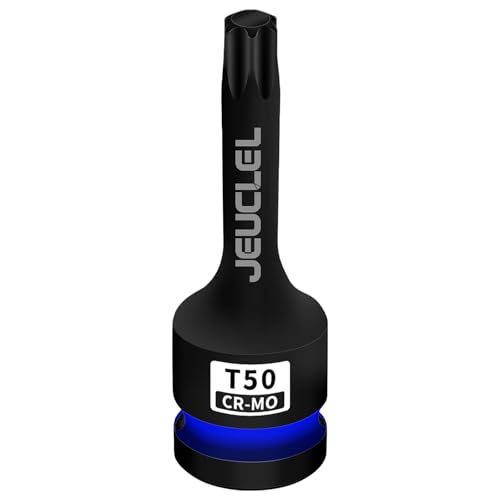JEUCLEL T50 Torx Bit Socket 1/2 Drive Torx Star 6 Point Impact Bit Socket