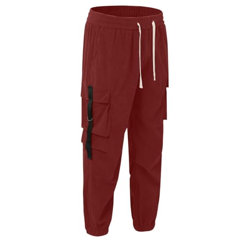 Casual Cargo Pants for Men Stretch Relaxed Fit Tactical Hiking Pants Drawstring Lightweight Tactical Work Joggers with Pocket3