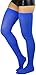 ToBeInStyle Women's Nylon Thigh High Schoolgirl Opaque Stockings (Blue)