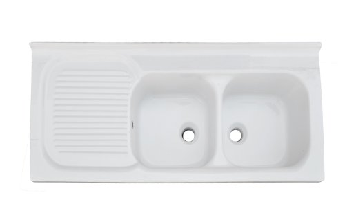 Linpha Sanitari Lavabo de pie con 2 bandejas de cerámica, 120 cm