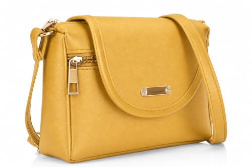 Image of J I ACCESSORIES Women's Stylish Crossbody Sling Bag - Elegant PU Leather Small Shoulder Purse with Adjustable Strap - Casual & Travel Handbag