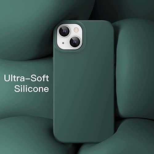 Image of NAFS Silicone Case Compatible with iPhone 14 | Camera Protect Microfiber Lining Cover | Case Cover for iPhone 14 (Green)