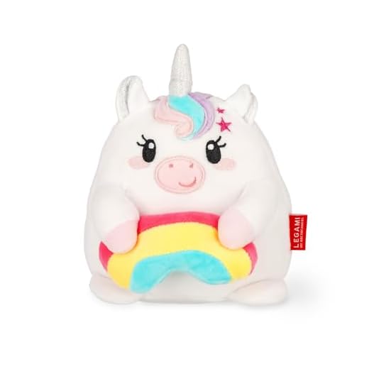 Legami - Peluche Plush Super Soft!, Tema Unicorn, Formato Mini, con Carta d'Identità personalizzabile, Sta in Piedi da Solo, 14x15x12 cm