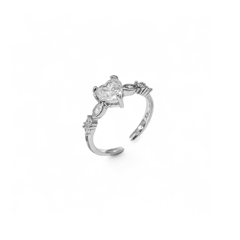 Silver Plated Anti Tarnish Stainless Steel Heart Themed Adjustable Finger Ring (DY-RNG-72180)-picture-30