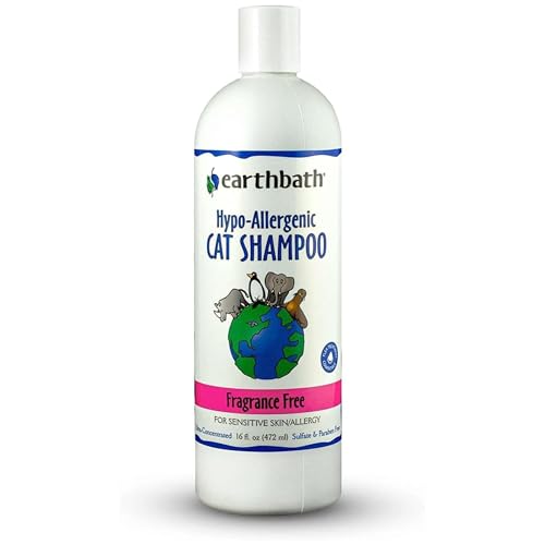 earthbath, Hypoallergenic Cat Shampoo - Fragrance Free Cat Shampoo for