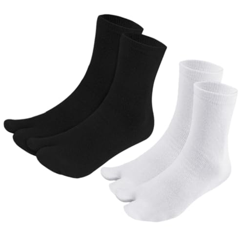 Beatifufu Toe Socks Women Non-skid Silicone Toe Separated Socks for Women 2 Pairs