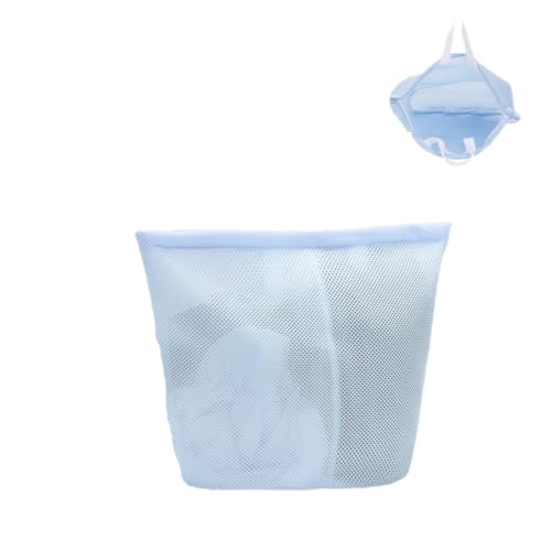 Guozcaray laundry bag with handles mesh laundry bags washing machine laundry totes travel storage and sorting bag for Clothes laundry bag for delicates (Blue)